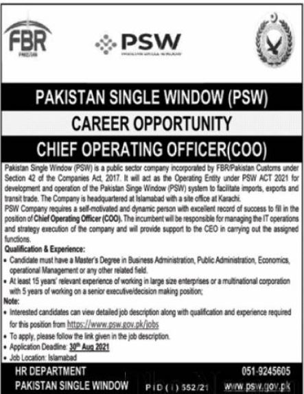 Pakistan Single Wicket PSW Jobs 2022 Eligibility Criteria -psw.gov.pk