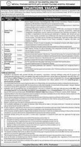 Khyber Teaching Hospital KTH Peshawar Jobs 2022 - www.kth.gov.pk