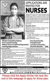 Nurses Jobs 2022 in PKLI Apply Online across Pakistan / www.pkli.org.pk