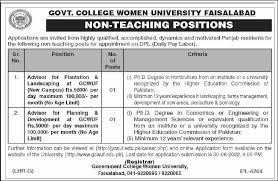 GC Women University Faisalabad Jobs 2022 - www.gcwuf.edu.pk