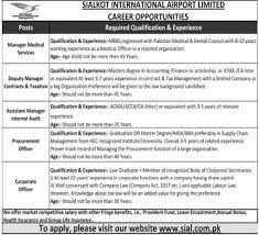 Sialkot International Airport Limited SIAL Jobs 2022 / www.sial.com.pk