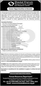 Shaukat Khanum Memorial Cancer Hospital Jobs 2022