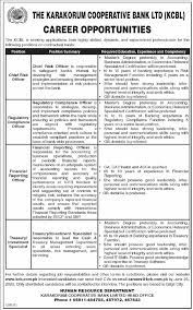 Karakorum Cooperative Bank Limited KCBL Jobs 2022 / Send Online CVs