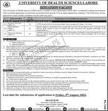 Data Entry Operator and Research Associate Jobs at UHS Lahore