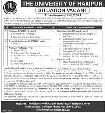 University of Haripur - UOH has announced the new employment opportunities for interested individuals and also published the job news in the daily newspaper. 