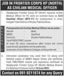Civilian Medical Officer Jobs in Frontier Corps FC South KPK