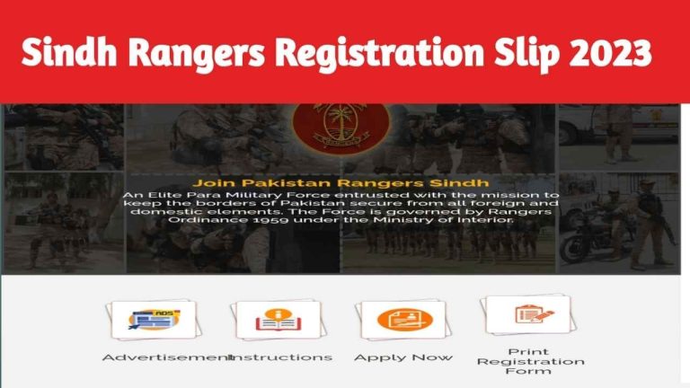 Sindh Rangers Registration Slip 2023- Download via www.joinpakrangerssindh.org