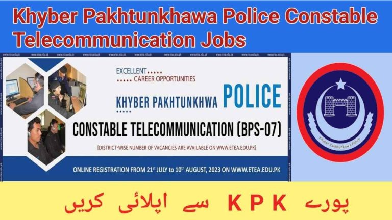 KPK Police Constable Telecommunication Jobs 2023 | www.etea.edu.pk