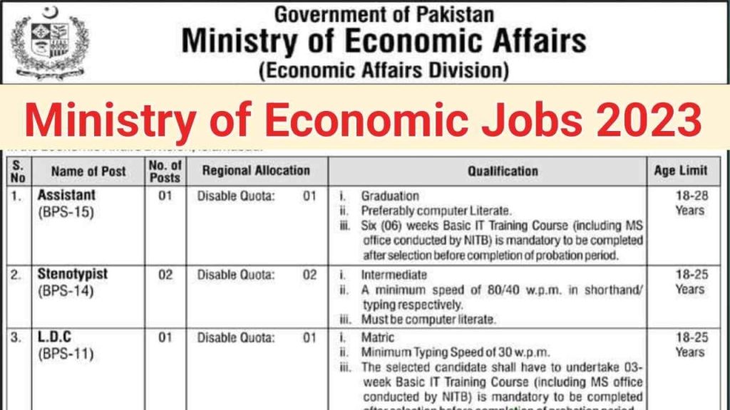 Ministry Of Economic Affairs Jobs 2023