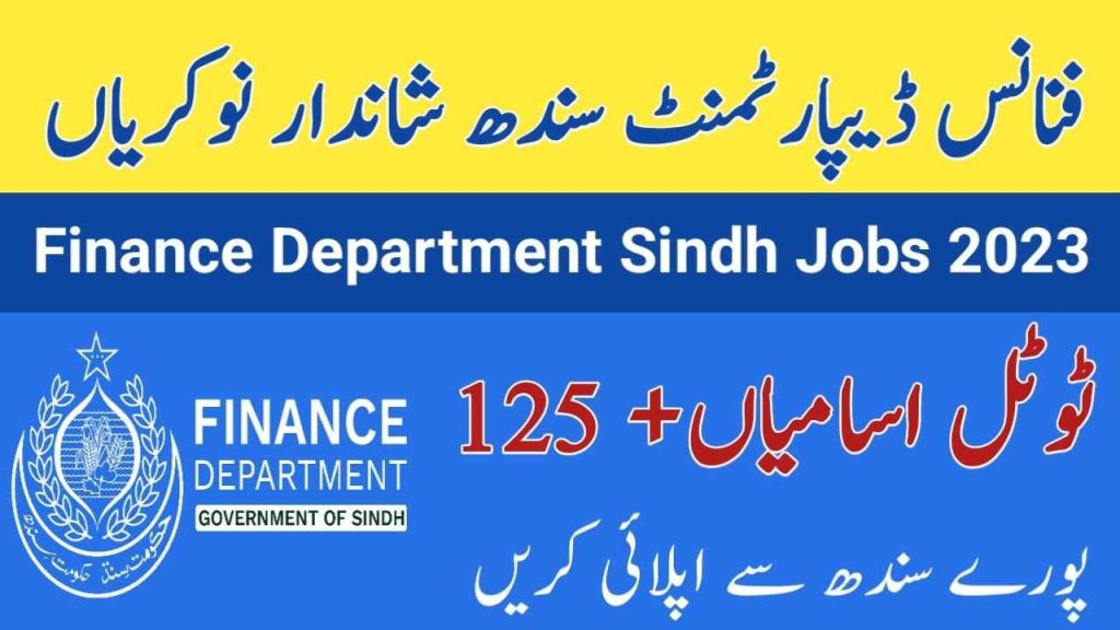 Sindh Finance Department Jobs 2023 